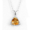 10mm 925 charmes citrins de pierre porte-bonheur de novembre de triangle jaune pendante argentée de pierre gemme