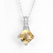 10mm 925 charmes citrins de pierre porte-bonheur de novembre de triangle jaune pendante argentée de pierre gemme