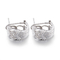 boucles d'oreille de goujon de zircon de 3.88g 925 Sterling Silver Hoop Earrings D.C.A. 2mm