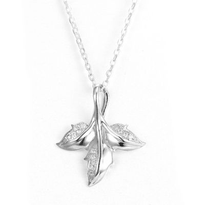 Collier en forme de feuille d'argent sterling 925 en PVD plaqué Tffany