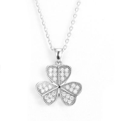 Collier en forme de feuille d'argent sterling 925 en PVD plaqué Tffany