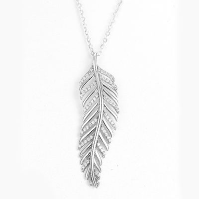 Collier en forme de feuille d'argent sterling 925 en PVD plaqué Tffany