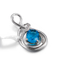le collier pendant de la pierre gemme 2.05g 925 argentée charme le saphir bleu ovale