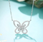 or blanc Diamond Butterfly Necklace de Diamond Necklace 3.8g d'or de 0.45ct 18K