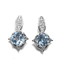 topaze de bleu de ciel de cercle de 4.1g Sterling Silver Aquamarine Drop Earrings