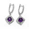 améthyste de 3.3g 925 Sterling Silver Gemstone Earrings Purple
