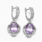Boucles d'oreille de baisse d'améthyste de Sterling Silver Gemstone Earrings 2.6g du pourpre 925