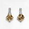 Le rhodium de boucles d'oreille d'OEM 925 Sterling Silver Gemstone Earrings Citrine a plaqué