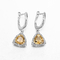 925 boucles d'oreille citrines argentées jaunes de baisse de Sterling Silver Gemstone Earrings 2.6g