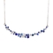 Filles 40cm Sapphire Cluster Necklace à chaînes 0.22ct Diamond Flower Cluster Pendant