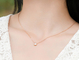 carat de 1.0mm Rose Gold Horseshoe Necklace Personalized 1.5g 18