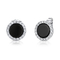 Boucles d'oreille argentées de pierre gemme du noble 925 noirs ronds de boucles d'oreille d'agate