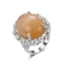 Forme ovale argentée d'oeufs des anneaux 3.2g de pierre gemme de Buff Stone 925 pour les femmes