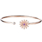 bracelet solide de pierre gemme de diamètre de Diamond Bangle 0.24ct 13mm du rose 18K avec la fleur