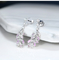 Boucles d'oreille argentées blanches adaptées aux besoins du client de goujon de plume de Diamond Earrings 0.38ct de l'or 18k