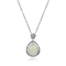 Le miroir a poli le coussin pendant Jade Pendant Necklace blanche de la pierre gemme 925 argentée