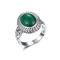 925 Sterling Silver Malachite Ring Round ont formé des anneaux de mariage de malachite pour les femmes