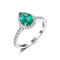 L'engagement 925 Sterling Silver Diamond Ring Emerald a formé 2.78g