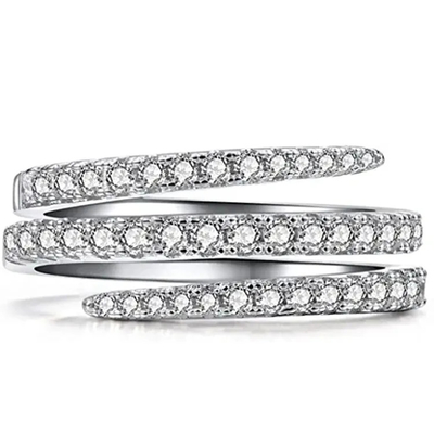Anneaux de forme ronde de Cz de l'argent 925, bague de fiançailles de diamants de mariage de zircone