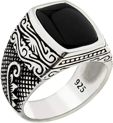 anneaux argentés de 5.0g 925 CZ, hommes de 6.0mm Sterling Silver Faith Ring For