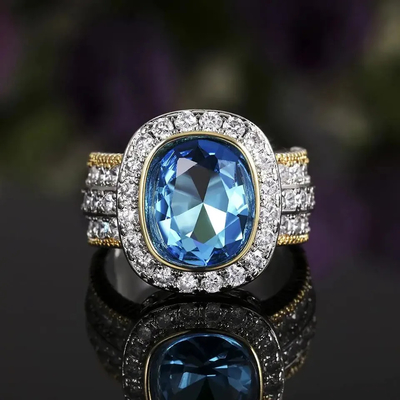 Couplez les anneaux argentés de la CZ du mariage 925, 4.20g Sterling Silver Diamond Engagement Rings