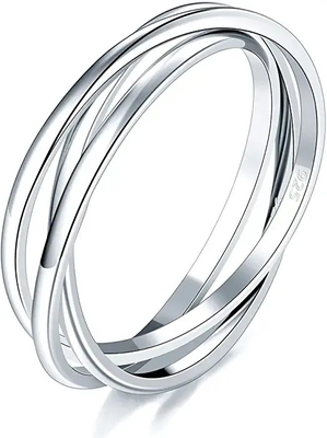 Sterling mince 925 anneaux argentés de la CZ, 4.20g Sterling Silver Rings solide
