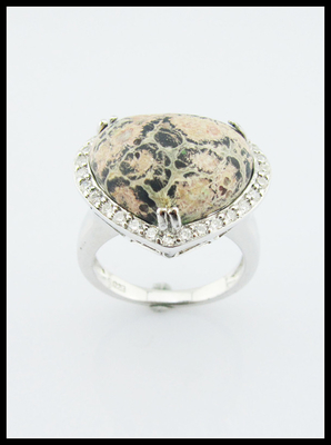 Anneaux de pierre précieuse en argent 925 avec pierre principale de 20 à 30 mm Anneaux gravés en argent sterling Anneaux de cœur en argent sterling