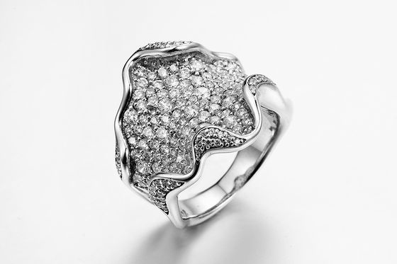 Alliances féminines réticulaires 9.84g Sterling Silver Cz Anniversary Bands de zircon