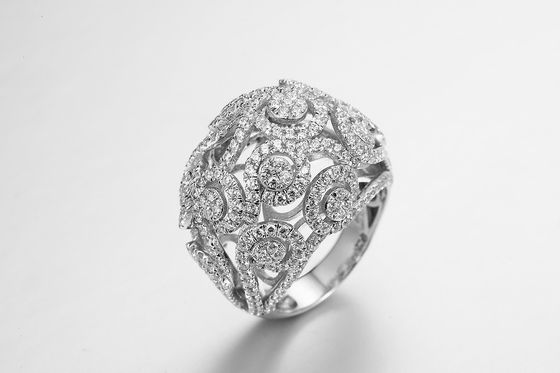 anneau ovale de solitaire de la CZ de carat des bagues de fiançailles D.C.A. 1,5 du zircon 8.35g