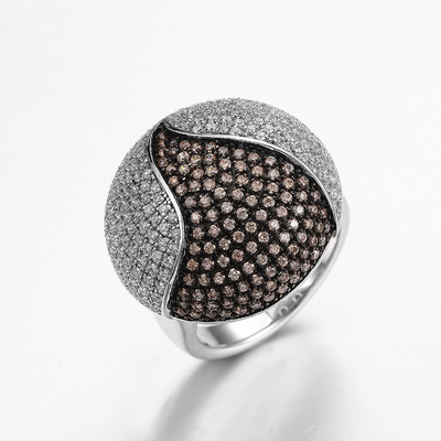 La D.C.A. évaluent 925 l'ensemble argenté des anneaux 9.8g Sterling Silver Round Cut Engagement de la CZ