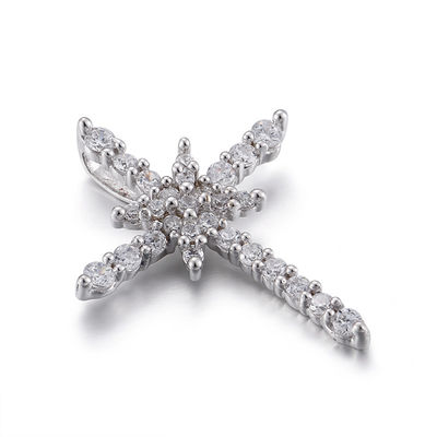 le St Benedict Medal Pendant des hommes pendants de zircon d'or blanc de 2.5mm